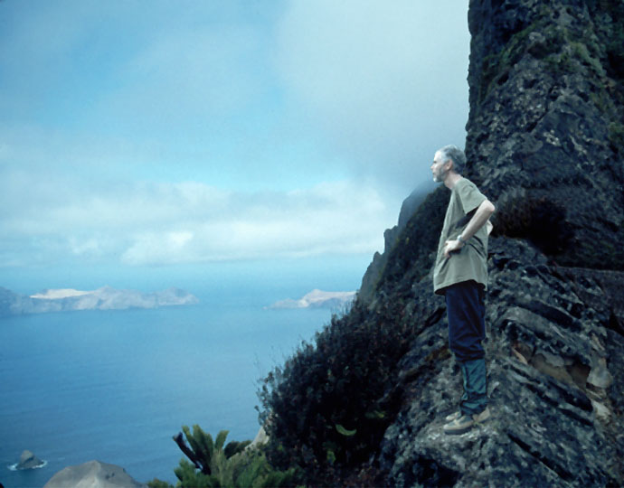 Photo of Greg Anderson on Yunke in the Juan Fernandez islands, Chile
